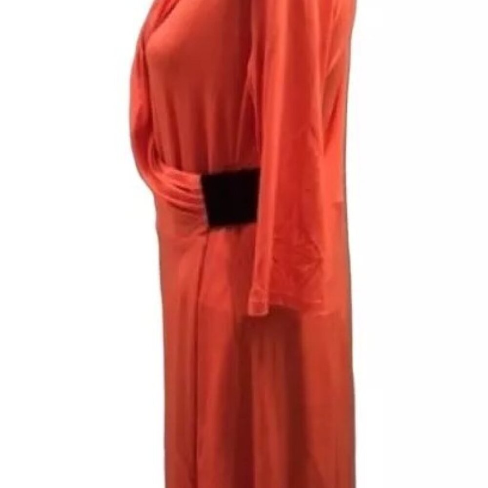 Badgley Mischka Coral Sexy V-Neck Wrap Stretch Cocktail Dress Sm,  Lg, 1X,  2X - Picture 3 of 5
